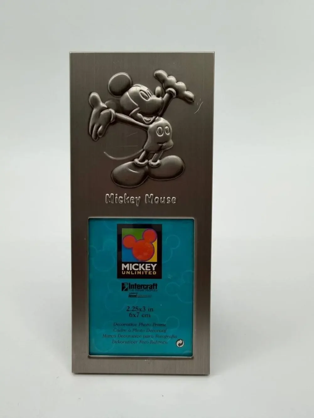 Disney Mickey Mouse Metal Photo Frame Intercraft 2.25x3 Vintage Small